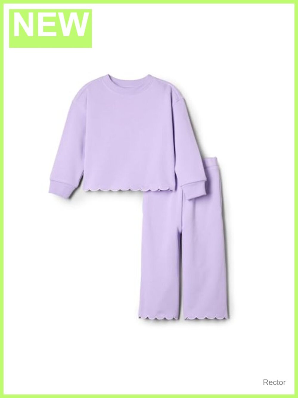 Toddler Girls French Terry Sweatshirt & Pant Set Scallop Pull On